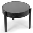 thumbnail image 2 of Anika Black Round Side Table with Tempered Glass Top, 2 of 2