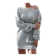thumbnail image 1 of 1PCS falda suéter de punto suelta-gris claro-M, 1 of 5