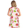 thumbnail image 2 of Bixox Hand Drawn Strawberry Print Women's Sleeveless A-Line Dress with Pockets, Casual Knee-Length Tank Dress for Summer-XX-Large, 2 of 7