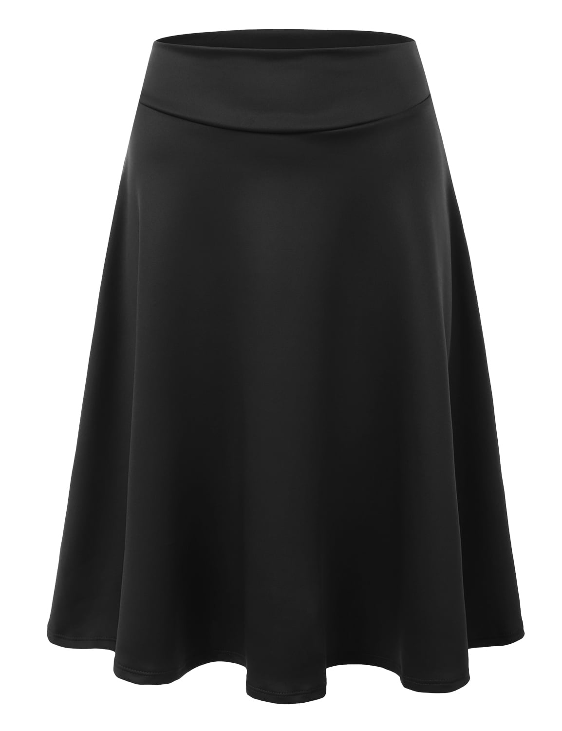 Women's VersatileBasic Solid A-line Flared Mini Skirt BLACK 3XL Plus ...