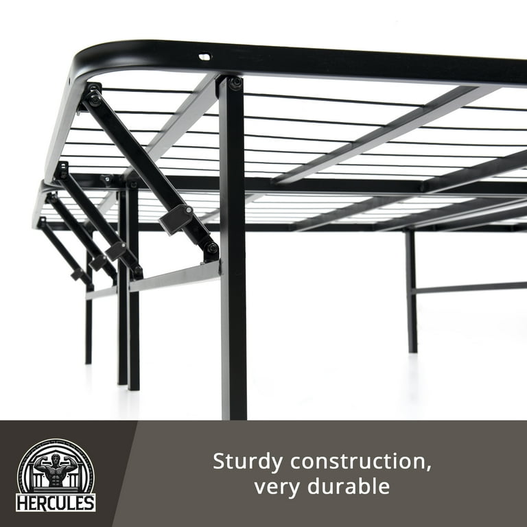 Hercules Metal Bed Frame 14 Inch Platform Bed Frame Easy Assembly Mattress Foundation Bed Frame No Box Spring Needed Heavy Duty Foldable Bedframe