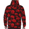 thumbnail image 3 of Bingfone Red Skulls Men's Drawstring Hoodie Long Sleeve Pocket Sweatshirts-Small, 3 of 6