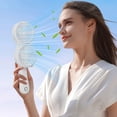 thumbnail image 4 of White Silent Operation Foldable Desk Fan Usb Powered Adjustable Speed Handheld Cooling Device For Bedroom Study Table Compact Air Circulation #n143G, 4 of 6