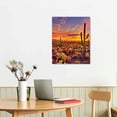 thumbnail image 3 of PIKWEEK  Canvas Print Wall Art Cactus Desert Mountain Range Nature Wilderness Illustrations Modern Art Decorative Rustic Relax/Calm for Living Room, Bedroom, Office 12*16in/16*20in 12x16 in, 3 of 5