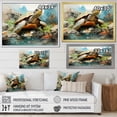 thumbnail image 4 of Designart "Modern Marine Turtle Illustration" Animals Turtle Floater Framed Canvas Prints, 4 of 5