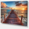 thumbnail image 2 of Sunset over Wooden Sea Pier - Modern Canvas Art Print, 2 of 4
