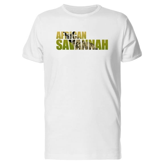 Hyena In African Savannah Text T-Shirt Men -Image by Shutterstock, Male 3X-Large