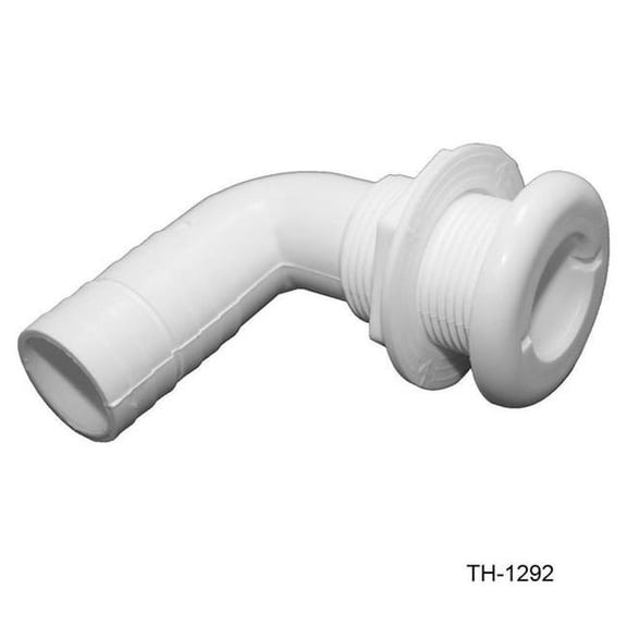 TH Marine 1.12 in. 90 deg Barbed Thru-Hull, White