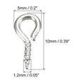 thumbnail image 2 of 200uds Pequeño Tornillo Ojo Pasadores Ganchos Mini Ojales Tornillos Roscados, 5x10x1,2mm Autorroscante Tornillo para Joyería Fabricación Bricolaje Artesanía, Plateado Tono, 2 of 5