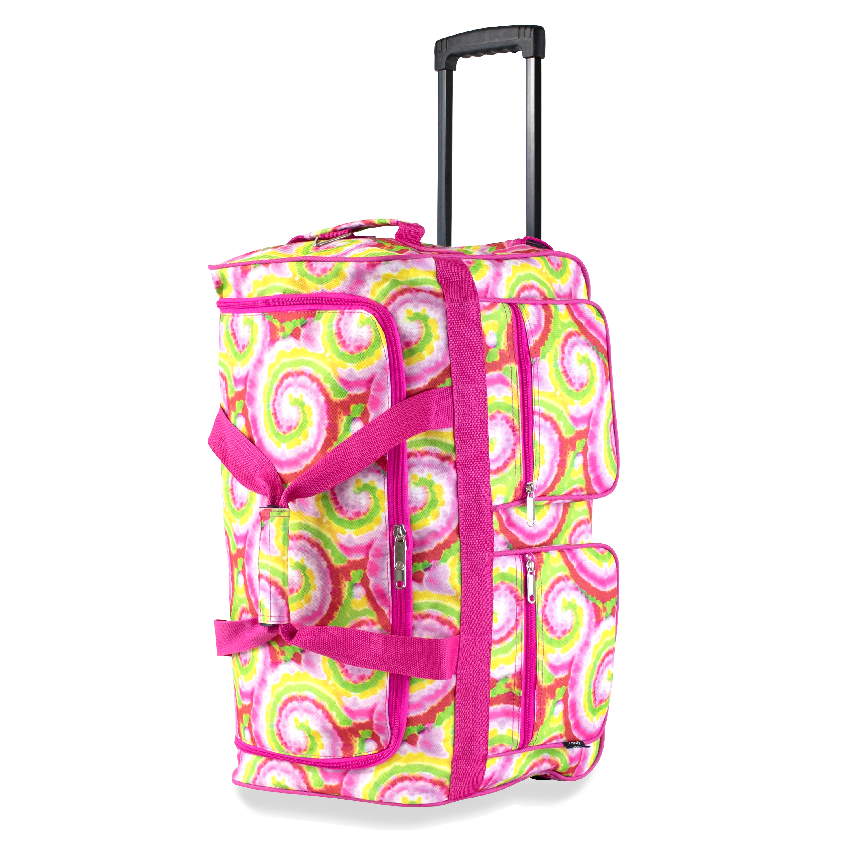 22 in. Tie Dye Rolling Duffel Shoulder Strap Bag