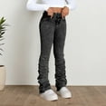 thumbnail image 2 of shoper Girls Ruched Denim Pants Skinny Y2K Jeans with Pockets Casual Vintage Everyday Wear Suitable for Ages 7 to 12, 2 of 8