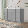 thumbnail image 3 of 48 in. W x 21 in. D x 32.5 in. H Freestanding Bathroom Vanity Cabinet without Top in Gray, 3 of 5