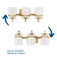 thumbnail image 4 of Fessler Collection Three-Light Vintage Brass Opal Glass Farmhouse Bath Light, 4 of 10