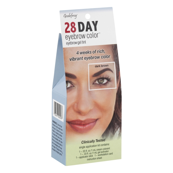 Godefroy 28 Day Eyebrow Color Gel Tint kit, Dark Brown, 1 Ea