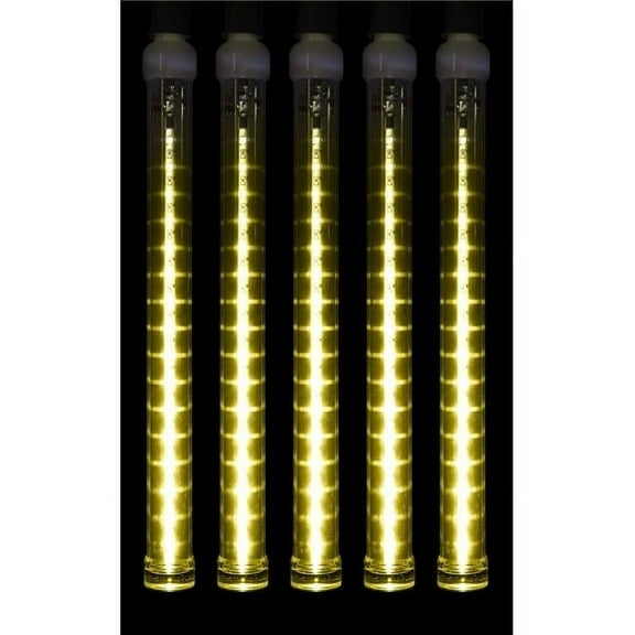 Queens of Christmas LED-SFTUBE-YE-12-5PK 12 in. LED Snowfall Tube Lights - Yellow - Pack of 5