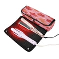 thumbnail image 3 of Hair Tool Organizer Bag with Heat Resistant Mat Removable Travel Storage Case for Hot Air Brushes Curling Irons Red Maple Leaf Pattern, 3 of 8