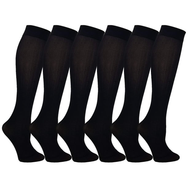 Queen Size Trouser Socks for Women, 6 Pairs Plus Stretchy Opaque Knee ...