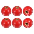 thumbnail image 1 of Uxcell 6-Pack de perillas de bola roscadas, perilla de 25 mm de diámetro con rosca hembra M6 para tornos/máquinas/cortadoras de césped, mango redondo [Rojo], 1 of 1