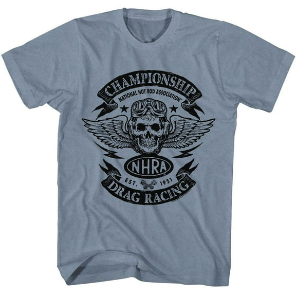 National Hot Rod Association NHRA Championship Indigo Heather Adult T-Shirt