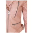 thumbnail image 6 of KOGMO Womens Double Breasted Faux Leather Zip Up  Jacket, 6 of 10