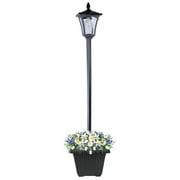 63 Vintage Solar Lamp Post Light, Light Outdoor Waterproof with Planter Adjustable Height for Porch Yard Driveway Garden Patio Decoration