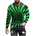 thumbnail image 2 of Mens Plus Size Crewneck T-Shirts Big & Tall S-5X Long Sleeve Stretchy Slim Tees Tops Casual Stripe Printed Basic Comfort Pullover T-Shirts, 2 of 4