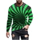 thumbnail image 2 of Blusas y camisas de manga larga con cuello redondo para hombre, blusa informal de manga larga con cuello redondo y estampado de rayas, blusa de poliéster para hombre, 2 of 4