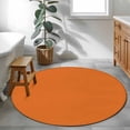 thumbnail image 4 of Orange Large Area Rugs for Bedroom Living Room, Soft Non Slip Carpet Bedside Rug, Pure Orange Round Floor Cover Kitchen Accent Rug 4' for Dining Room/Office, 4 of 9