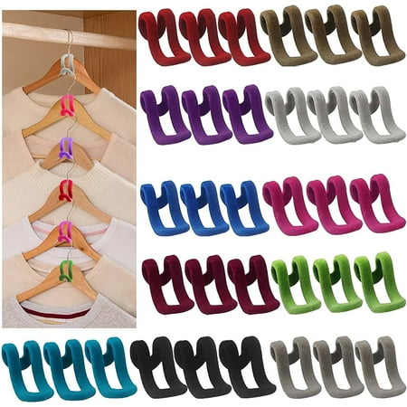 

Casewin 30 pcs Mini Cascading Hanger Hooks Connector for Stack Clothes and Make Your Closet Space-Saving Random Color