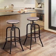 FurnitureR Swivel Bar & Counter Stool (Set of 2) Height adjustable