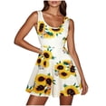 thumbnail image 2 of Ovzne Robes d'Été pour Femmes Robe de Plage Femme Sans Manches Imprimé Tournesol Été Plage Robe Décontractée Ligne A Robe de Printemps Imprimée Liquidation, 2 of 7