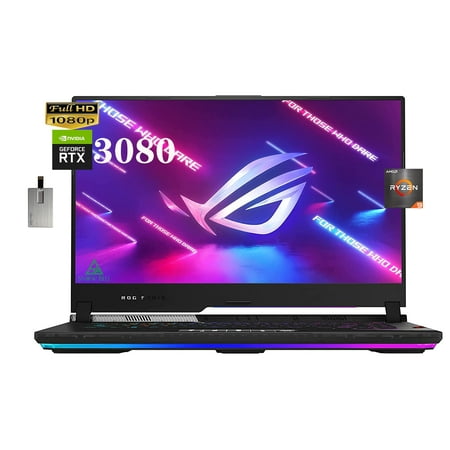 ASUS 2023 ROG Strix Scar 15 15.6" 300Hz IPS Type FHD Gaming Laptop, AMD Ryzen 9 5900HX, 16GB RAM, 1TB PCIe SSD, Backlit Keyboard, GeForce RTX 3080, WiFi 6, Win 11 Pro, Black, w/ 32GB USB Business Card