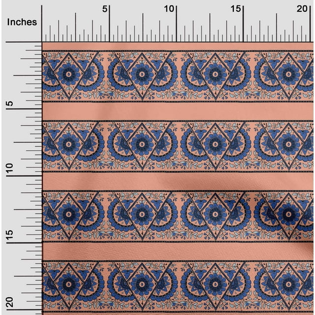 oneOone Viscose Jersey Fabric Geometric|Leaves & Floral Block Fabric Prints By Yard 60 Inch Wide