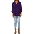 thumbnail image 4 of Nlife Women Solid Color 3/4 Sleeve V Neck Shirt, 4 of 11