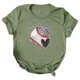 thumbnail image 2 of Gibobby Blusa de Trabajo de Manga Corta Mujeres Casual Béisbol Impresión Mangas Cuello Redondo Camiseta Suelta Blusa Tops(Verde,CH), 2 of 4
