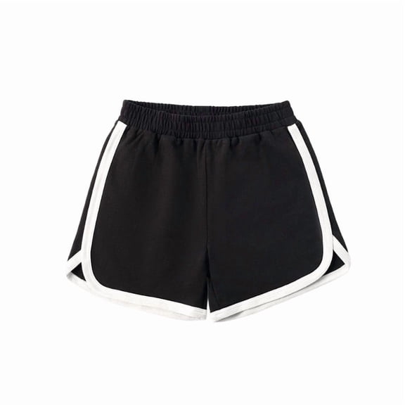 Angala Boys Shorts Solid Elastic Waist Dolphin Shorts Summer Soft Stretchable Breathable Athletic Casual Boys Shorts Size 6-7 Years Black
