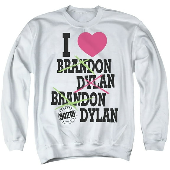 90210 I Heart 90210 Adult Crewneck Sweatshirt White