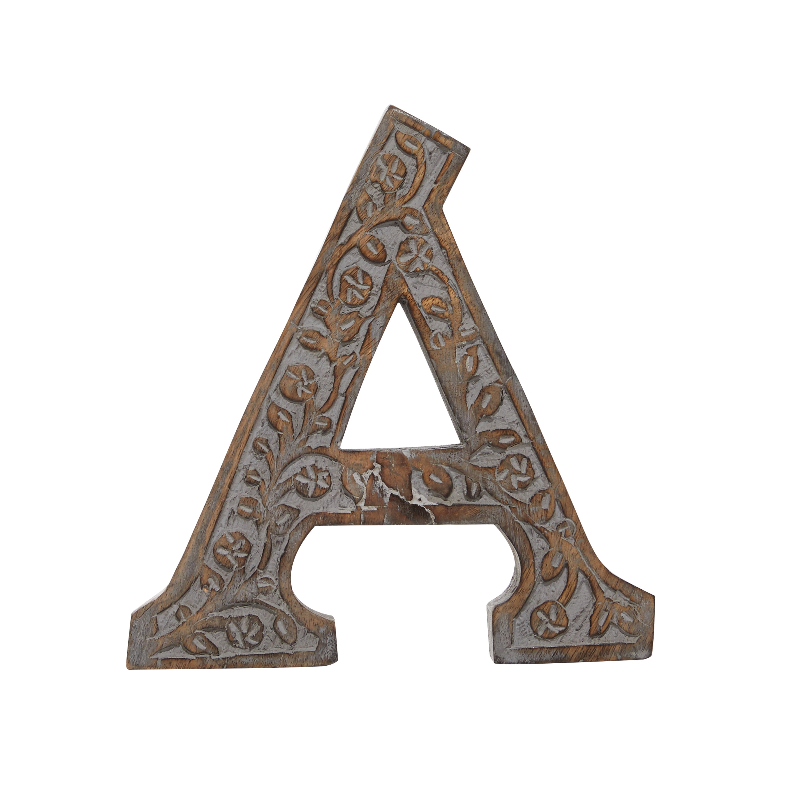 DecMode 8" Brown Wood Traditional Decorative Sign, 6 - Pieces