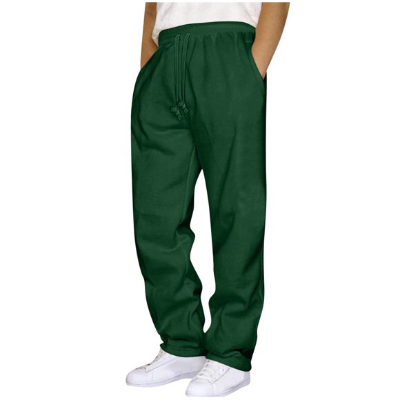 Pxkloy Pantalon de Jogging pour Homme à Cordon, Taille Élastique, Doux et Respirant, Pantalon de Survêtement Décontracté, Couleur Unie, Coupe Décontractée, avec Poches, Vert, P
