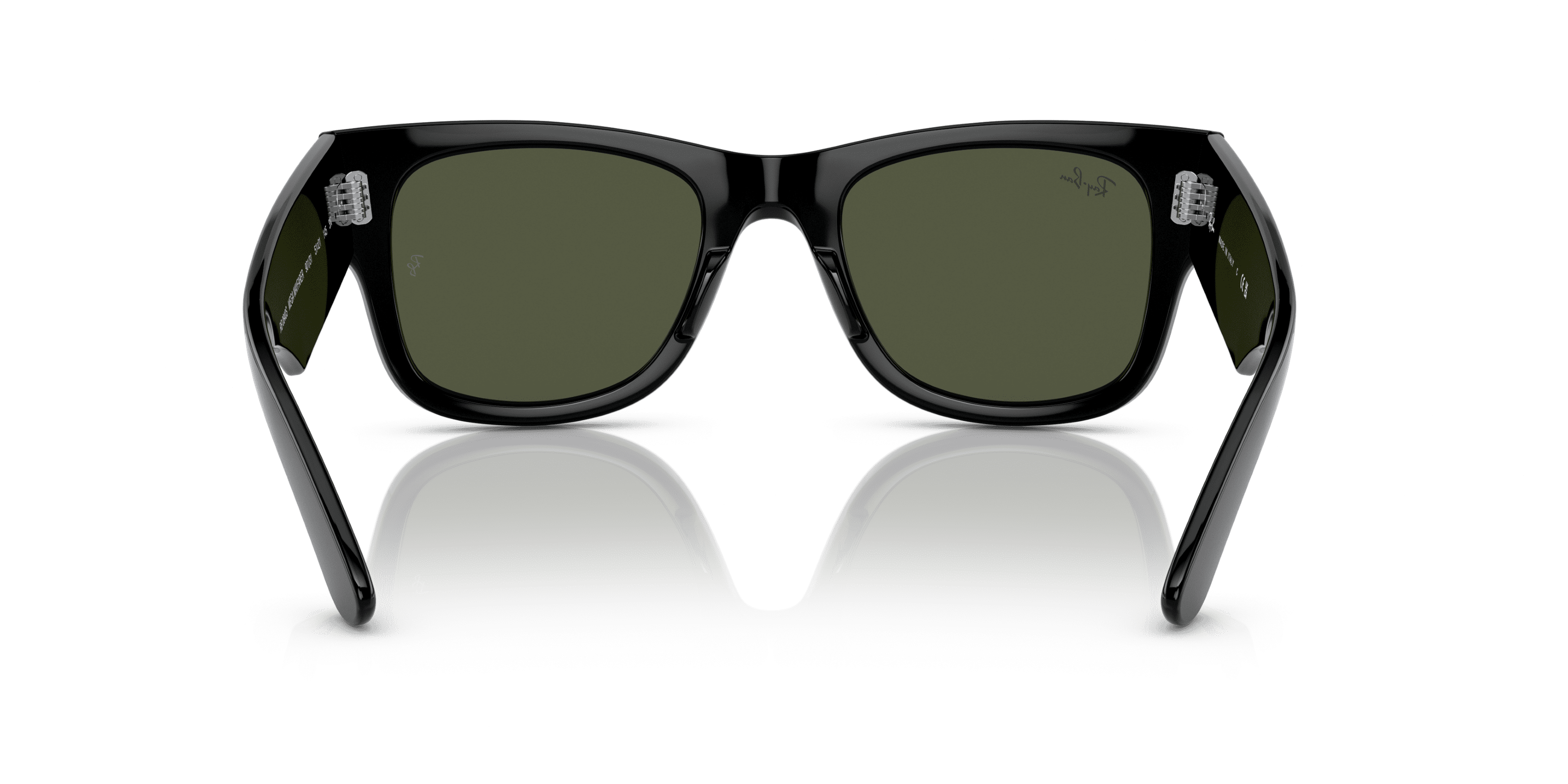 Ray-Ban Mega Wayfarer Sunglasses, Bold Square Eyeglasses with Case, Black/Green, Size 51
