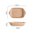 thumbnail image 2 of Colorful Ceramic Double-Handled Baking Pan Household Square Baking Tableware Salad Baked Rice Bowl, 2 of 6