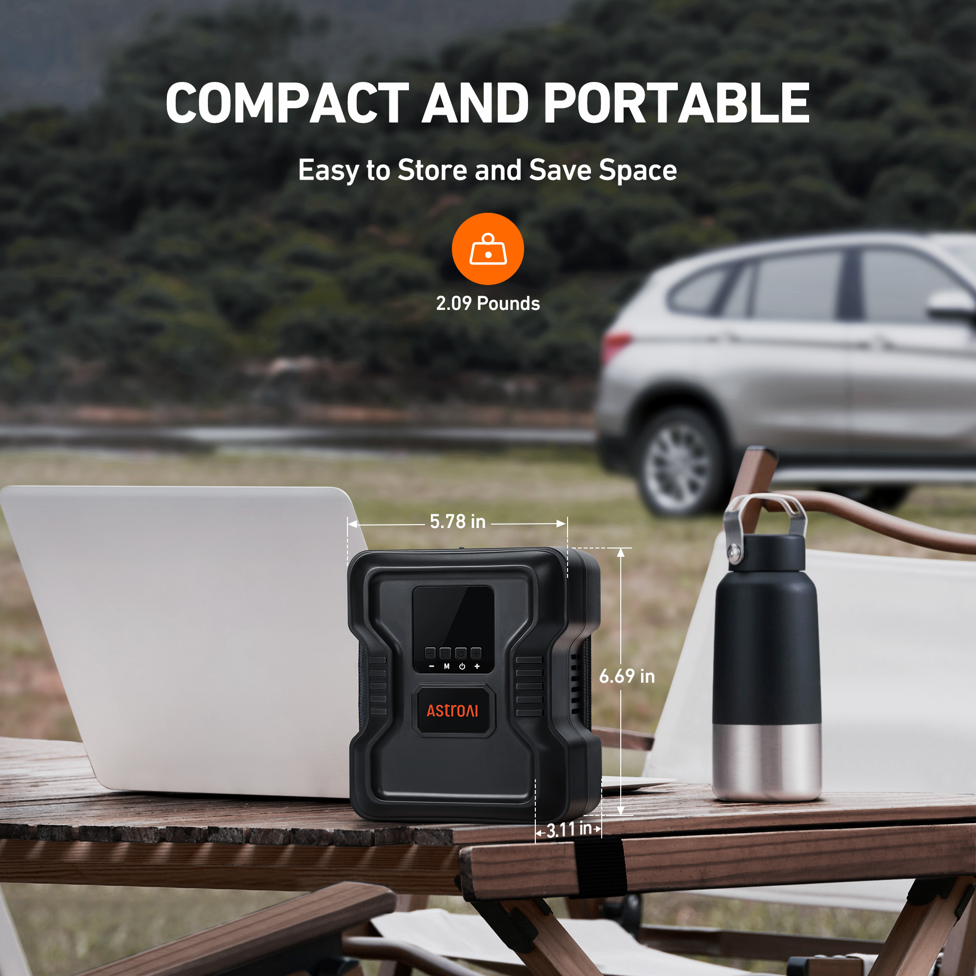 AstroAI Portable Tire Inflator, 150 PSI, Digital Display photo 2