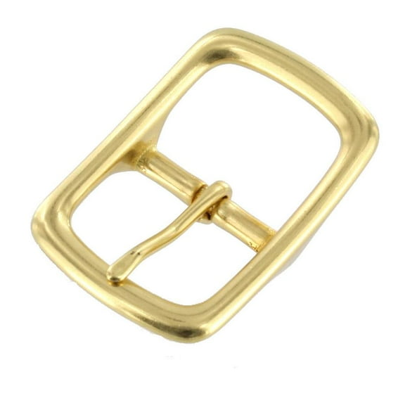 1210 Natural Brass, Center Bar Buckle, Solid Brass-LL, 1"