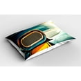 thumbnail image 2 of Ambesonne Vintage Pillow Sham 2 Pack, Retro Muscle Car Hood Art, 36"x20", Turquoise and Orange, 2 of 3
