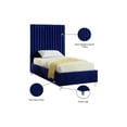 thumbnail image 6 of Coastal Charm Modern , Contemporary Velvet Upholstered Bed with Deep Channel Tufting and Custom Acrylic Legs, 6 of 6