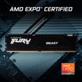 thumbnail image 3 of Memoria Gamer Kingston Fury Beast Negro DDR5 32GB Kit 6000MT/s Expo para Hombre multicolor, 3 of 7
