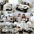 thumbnail image 6 of Gorgeous Flowers Duvet Cover Set, White Gold Floral Botanicals Black Soft Duvet Cover Queen Size Bedding Set 4 Pieces, 1 Quiltcover and 2 Pillowcases with Zipper, 1 Bed Sheet for All Seasons, 6 of 9