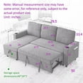thumbnail image 4 of 78.7" L-Shaped Combo Sofa with Storage Chaise, Reversible Sleeper Sofa with Pull-out Bed, Side Pockets and Cup Holders, Living Room Furniture Sets for Tight Spaces Office Apartment, Light Gray, 4 of 7