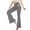 Gray, variant on Womens Flare Yoga Pants with Pockets V Crossover Workout Pants Bootcut Tummy Control Leggings, Navy S