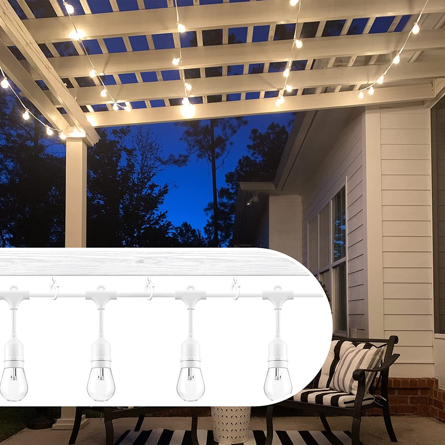 24 Pcs Screw In Hooks Outdoor String Lights Hook Ceiling 最愛